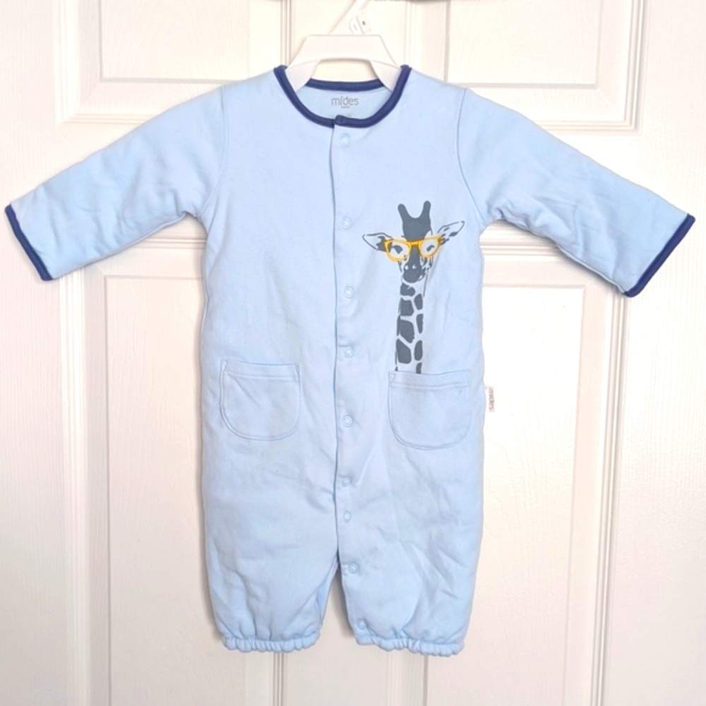 Light Blue Quilted One Piece Outfit/Romper/Jumper/Sleeper (Size 9 Months)